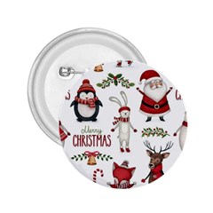 Christmas Characters Pattern, Xmas Backgrounds 2.25  Buttons