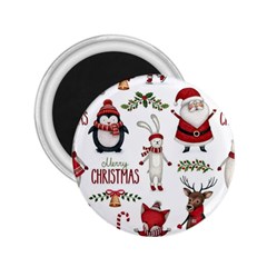 Christmas Characters Pattern, Xmas Backgrounds 2.25  Magnets