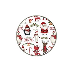 Christmas Characters Pattern, Xmas Backgrounds Hat Clip Ball Marker (4 pack)