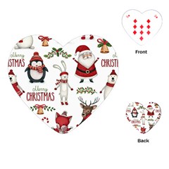 Christmas Characters Pattern, Xmas Backgrounds Playing Cards Single Design (heart) by kyorashop23