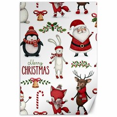 Christmas Characters Pattern, Xmas Backgrounds Canvas 12  x 18 