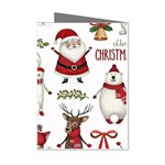 Christmas Characters Pattern, Xmas Backgrounds Mini Greeting Cards (Pkg of 8) Left