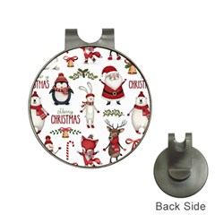 Christmas Characters Pattern, Xmas Backgrounds Hat Clips With Golf Markers by kyorashop23