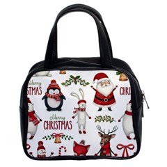 Christmas Characters Pattern, Xmas Backgrounds Classic Handbag (Two Sides)