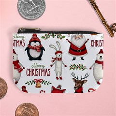 Christmas Characters Pattern, Xmas Backgrounds Mini Coin Purse