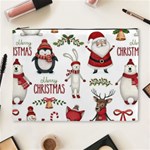 Christmas Characters Pattern, Xmas Backgrounds Cosmetic Bag (XL) Front