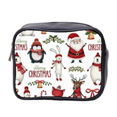 Christmas Characters Pattern, Xmas Backgrounds Mini Toiletries Bag (Two Sides)