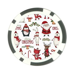 Christmas Characters Pattern, Xmas Backgrounds Poker Chip Card Guard by kyorashop23