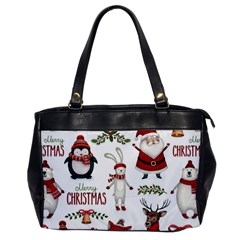 Christmas Characters Pattern, Xmas Backgrounds Oversize Office Handbag