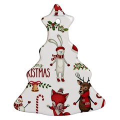 Christmas Characters Pattern, Xmas Backgrounds Ornament (christmas Tree) 