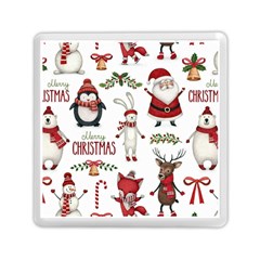 Christmas Characters Pattern, Xmas Backgrounds Memory Card Reader (Square)