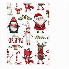 Christmas Characters Pattern, Xmas Backgrounds Large Garden Flag (two Sides) by kyorashop23