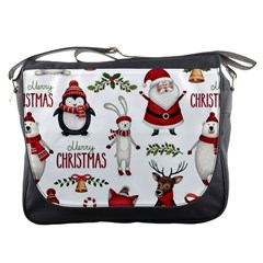 Christmas Characters Pattern, Xmas Backgrounds Messenger Bag