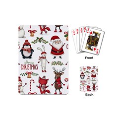 Christmas Characters Pattern, Xmas Backgrounds Playing Cards Single Design (mini)