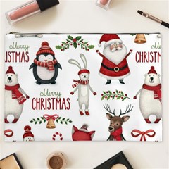 Christmas Characters Pattern, Xmas Backgrounds Cosmetic Bag (XXL)