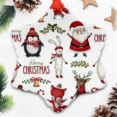 Christmas Characters Pattern, Xmas Backgrounds Ornament (snowflake)