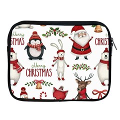 Christmas Characters Pattern, Xmas Backgrounds Apple iPad 2/3/4 Zipper Cases