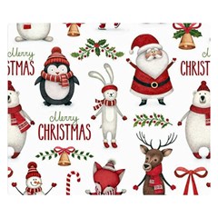 Christmas Characters Pattern, Xmas Backgrounds Two Sides Premium Plush Fleece Blanket (Kids Size)