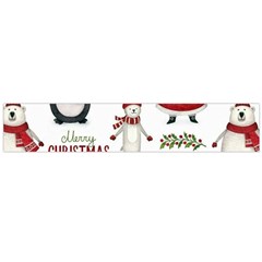 Christmas Characters Pattern, Xmas Backgrounds Large Premium Plush Fleece Scarf 