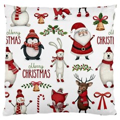 Christmas Characters Pattern, Xmas Backgrounds Standard Premium Plush Fleece Cushion Case (two Sides) by kyorashop23