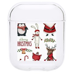 Christmas Characters Pattern, Xmas Backgrounds Hard Pc Airpods 1/2 Case by kyorashop23