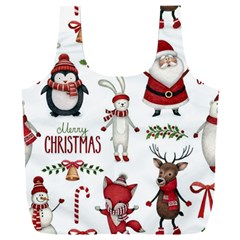 Christmas Characters Pattern, Xmas Backgrounds Full Print Recycle Bag (XXL)