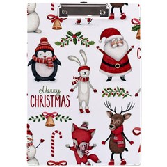 Christmas Characters Pattern, Xmas Backgrounds A4 Acrylic Clipboard