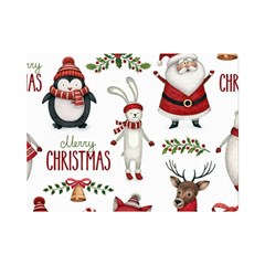 Christmas Characters Pattern, Xmas Backgrounds Premium Plush Fleece Blanket (Mini)