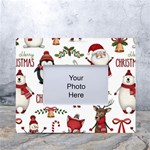 Christmas Characters Pattern, Xmas Backgrounds White Tabletop Photo Frame 4 x6  Front