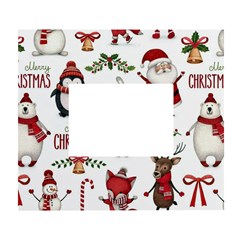 Christmas Characters Pattern, Xmas Backgrounds White Wall Photo Frame 5  X 7  by kyorashop23