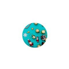 Christmas Decorations Blue Xmas Background 1  Mini Buttons by kyorashop23