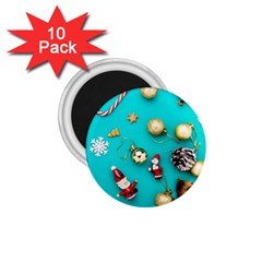 Christmas Decorations Blue Xmas Background 1 75  Magnets (10 Pack)  by kyorashop23