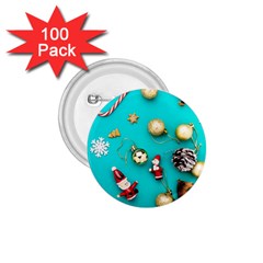 Christmas Decorations Blue Xmas Background 1 75  Buttons (100 Pack)  by kyorashop23