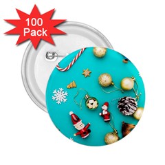 Christmas Decorations Blue Xmas Background 2 25  Buttons (100 Pack)  by kyorashop23