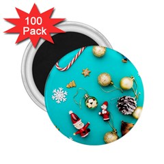 Christmas Decorations Blue Xmas Background 2 25  Magnets (100 Pack)  by kyorashop23