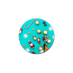 Christmas Decorations Blue Xmas Background Golf Ball Marker (10 Pack) by kyorashop23