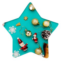 Christmas Decorations Blue Xmas Background Star Ornament (two Sides)