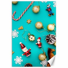 Christmas Decorations Blue Xmas Background Canvas 24  X 36  by kyorashop23