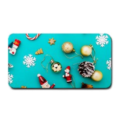 Christmas Decorations Blue Xmas Background Medium Bar Mat by kyorashop23