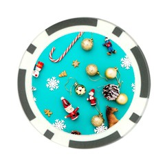 Christmas Decorations Blue Xmas Background Poker Chip Card Guard by kyorashop23