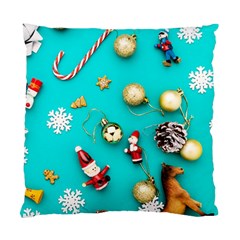 Christmas Decorations Blue Xmas Background Standard Cushion Case (one Side) by kyorashop23