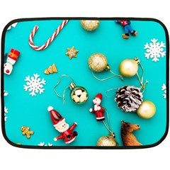 Christmas Decorations Blue Xmas Background Fleece Blanket (mini) by kyorashop23