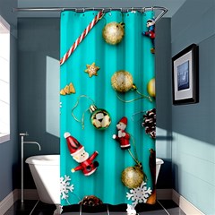 Christmas Decorations Blue Xmas Background Shower Curtain 36  X 72  (stall)  by kyorashop23