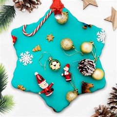 Christmas Decorations Blue Xmas Background Ornament (snowflake)