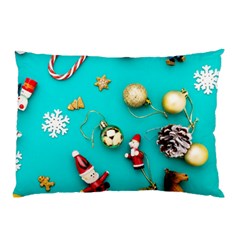 Christmas Decorations Blue Xmas Background Pillow Case (two Sides) by kyorashop23