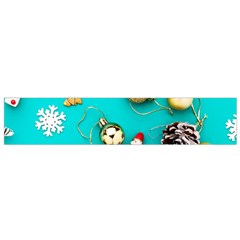 Christmas Decorations Blue Xmas Background Small Premium Plush Fleece Scarf