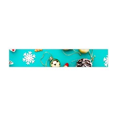 Christmas Decorations Blue Xmas Background Premium Plush Fleece Scarf (mini) by kyorashop23