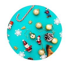 Christmas Decorations Blue Xmas Background Mini Round Pill Box (pack Of 5) by kyorashop23