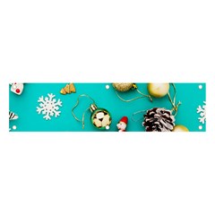 Christmas Decorations Blue Xmas Background Banner And Sign 4  X 1  by kyorashop23