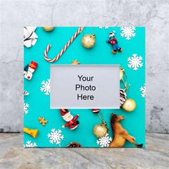 Christmas Decorations Blue Xmas Background White Box Photo Frame 4  X 6  by kyorashop23